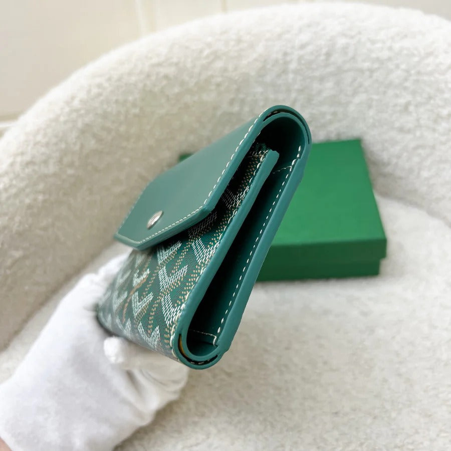 Goyard Saint-Gabriel Compact Wallet in Green Goyardine Canvas and Leather