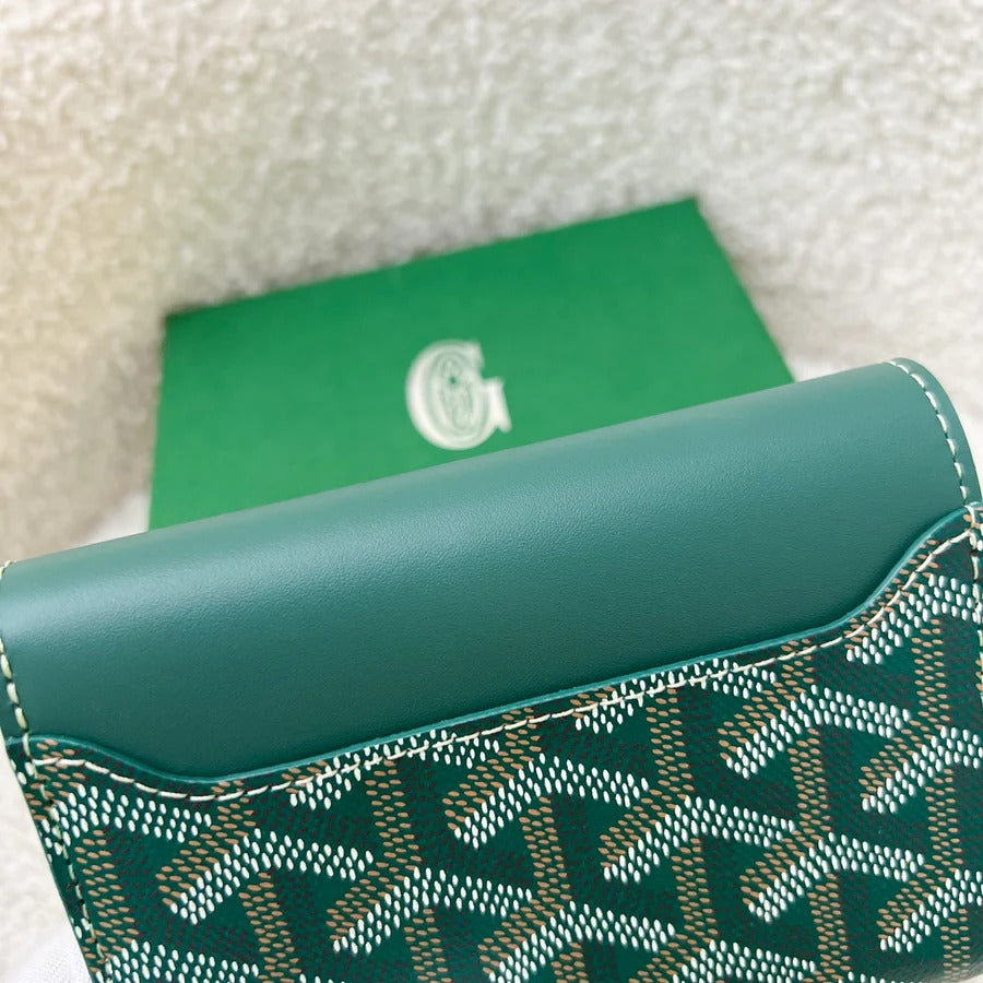 Goyard Saint-Gabriel Compact Wallet in Green Goyardine Canvas and Leather