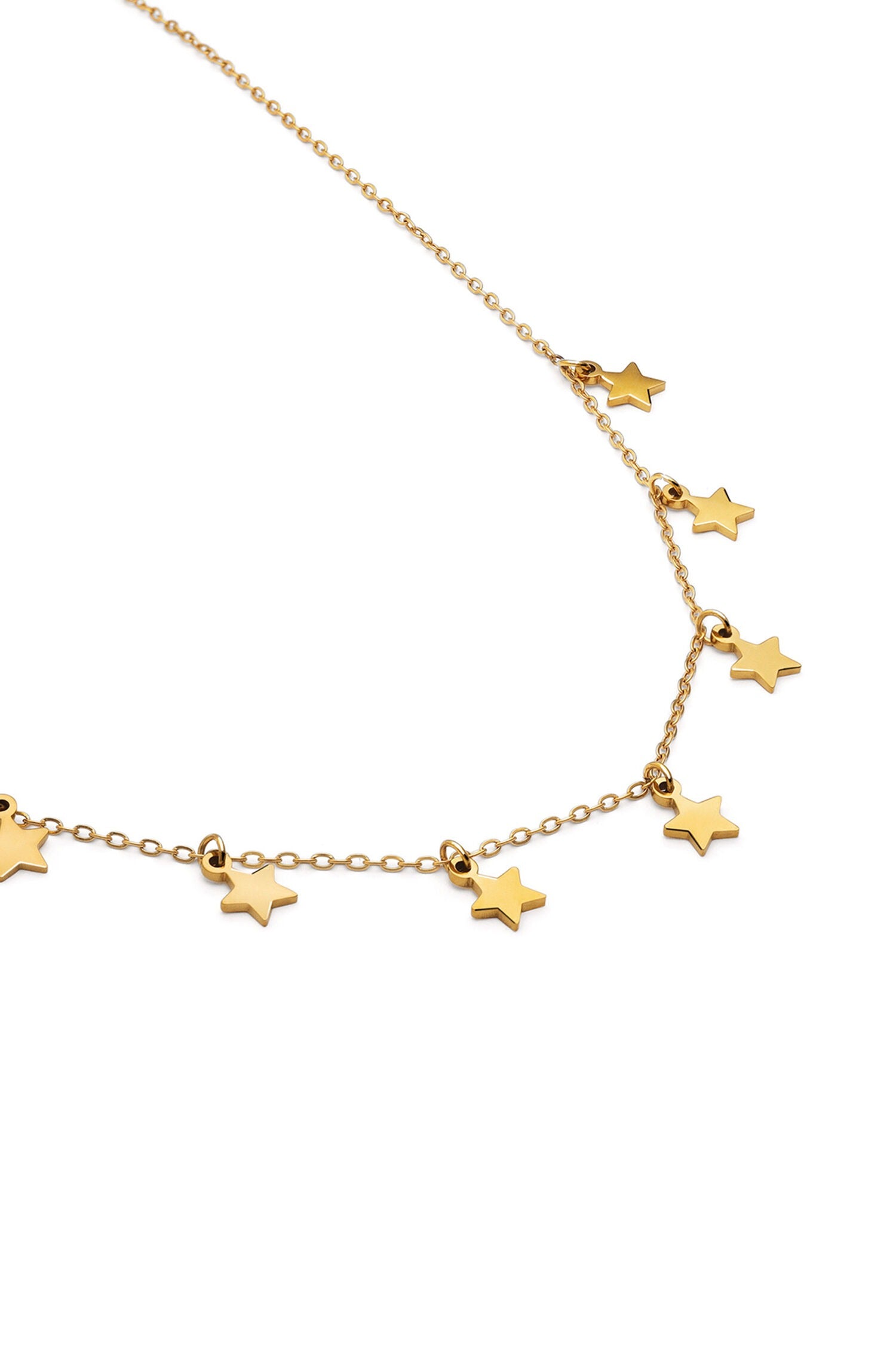 Star Charm Necklace – Elegant Gold Tone Stainless Steel