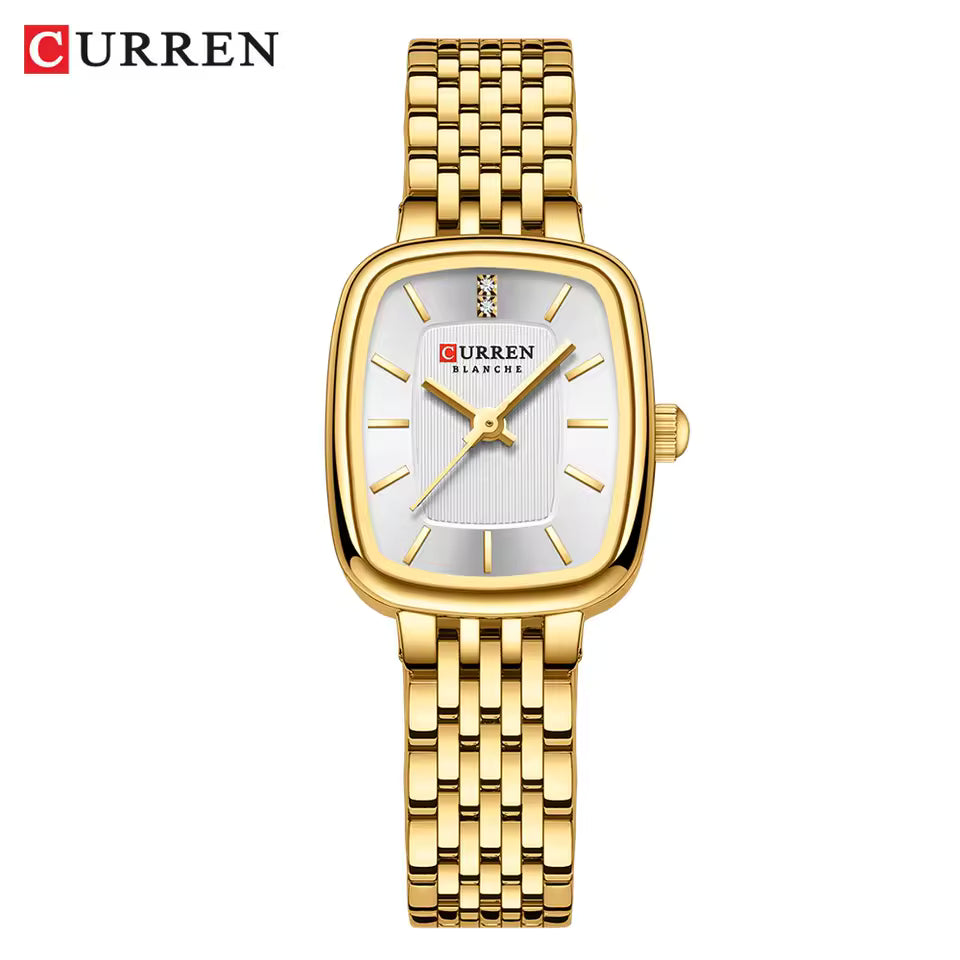 Curren Elegant Gold & Silver Square Women’s Watch