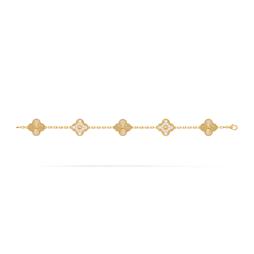 Golden Clover Chain Bracelet