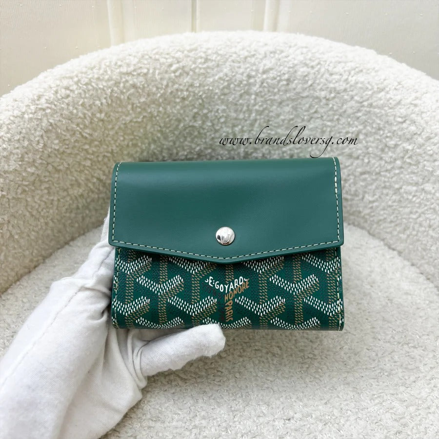 Goyard Saint-Gabriel Compact Wallet in Green Goyardine Canvas and Leather