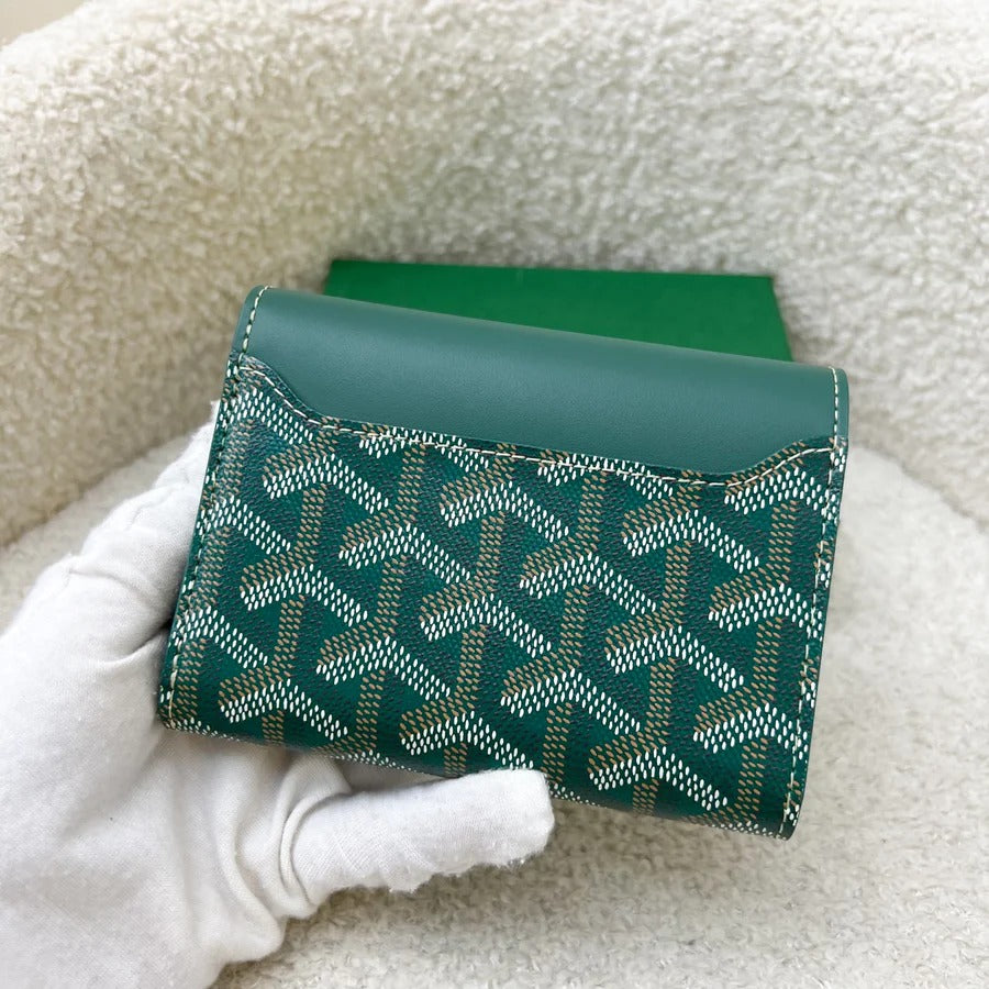 Goyard Saint-Gabriel Compact Wallet in Green Goyardine Canvas and Leather
