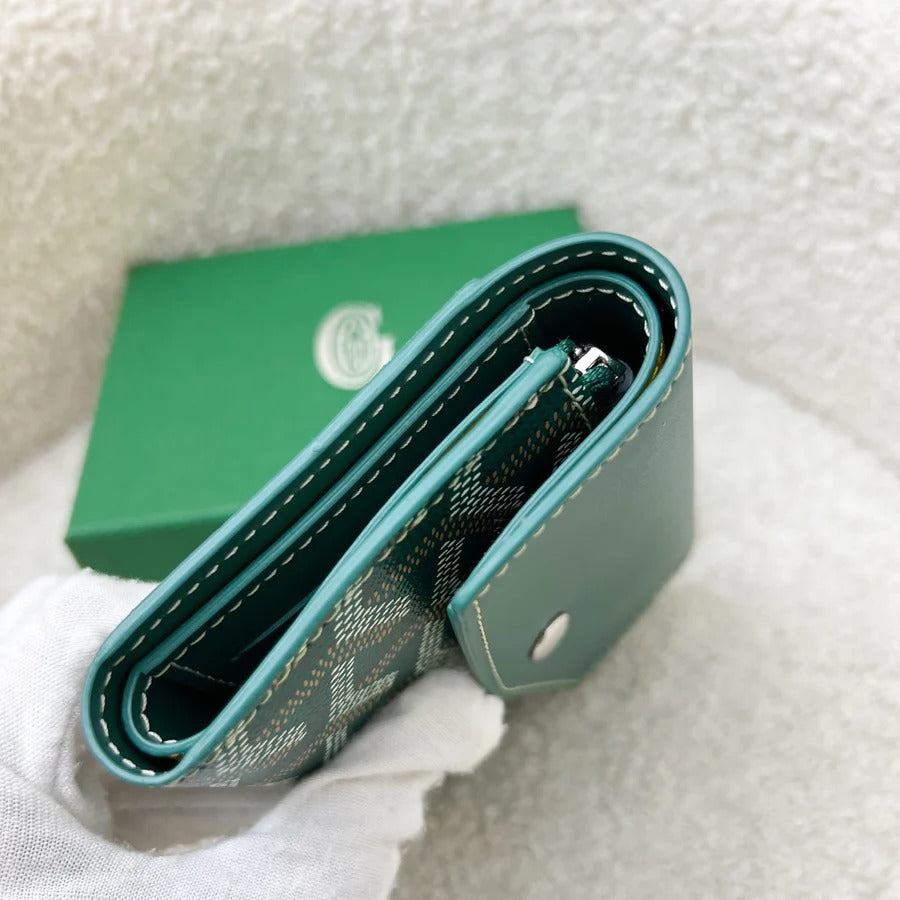 Goyard Saint-Gabriel Compact Wallet in Green Goyardine Canvas and Leather